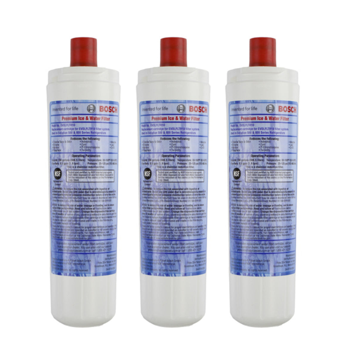 Bosch 00576336 Refrigerator Water Filter 3PK (00640565) Bosch
