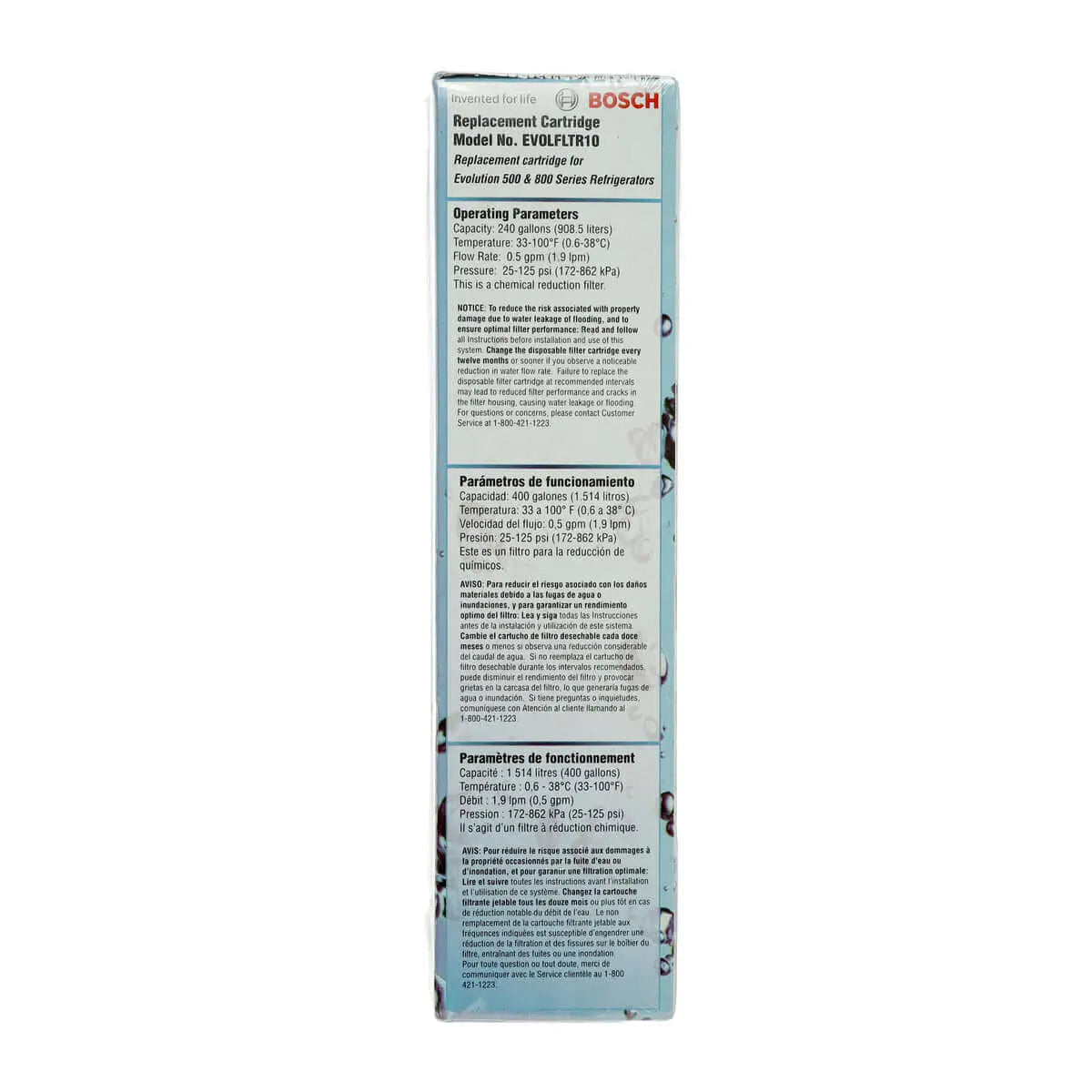 00640565 Bosch Refrigerator Premium Ice & Water Filter Bosch