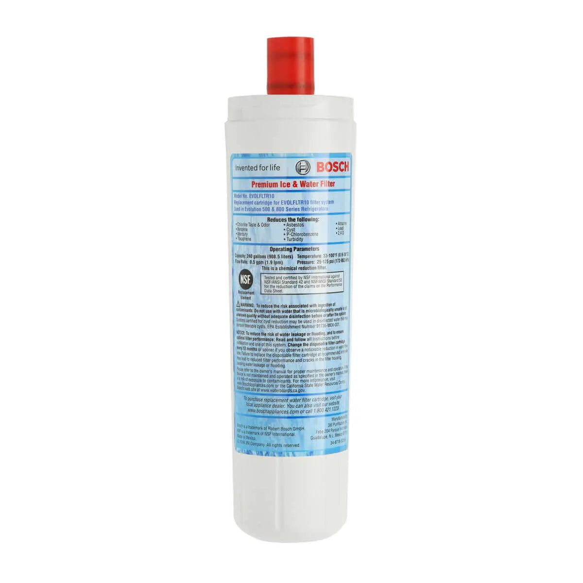 00640565 Bosch Refrigerator Premium Ice & Water Filter Bosch