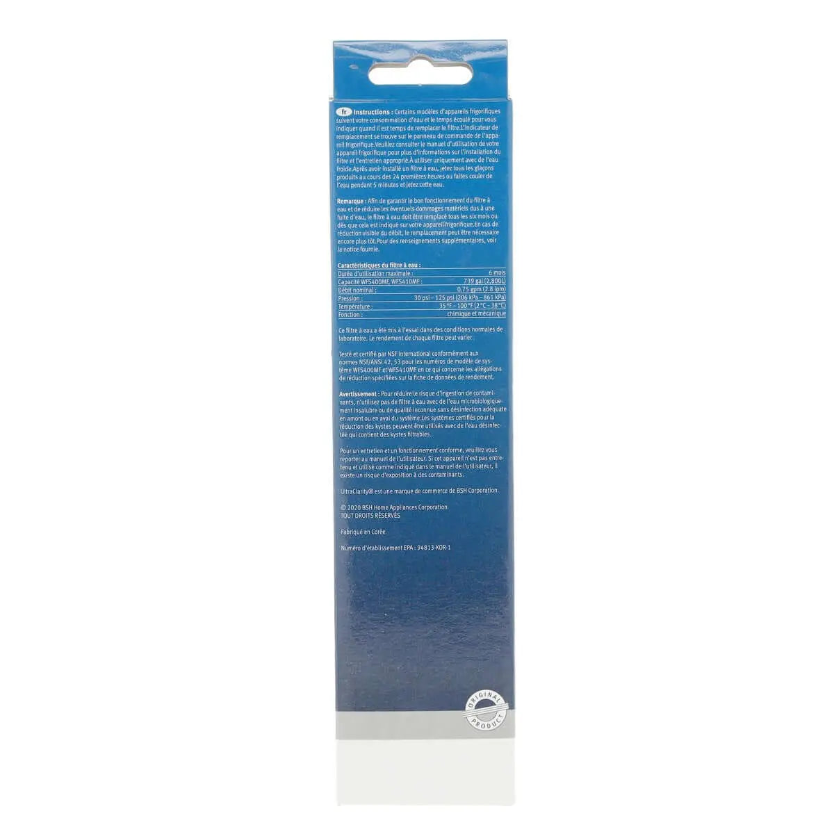 11034152 Bosch UltraClarity Refrigerator Water Filter, BORPLFTR10, RA450010, REPLFLTR10 Bosch