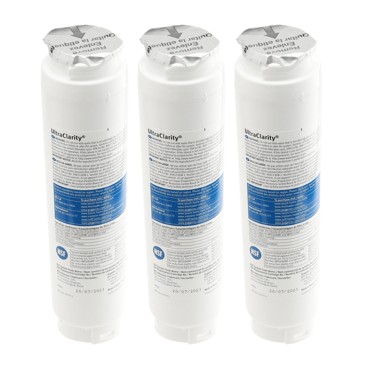 Bosch 11048053 UltraClarity Water Filter 3 Pack Bosch