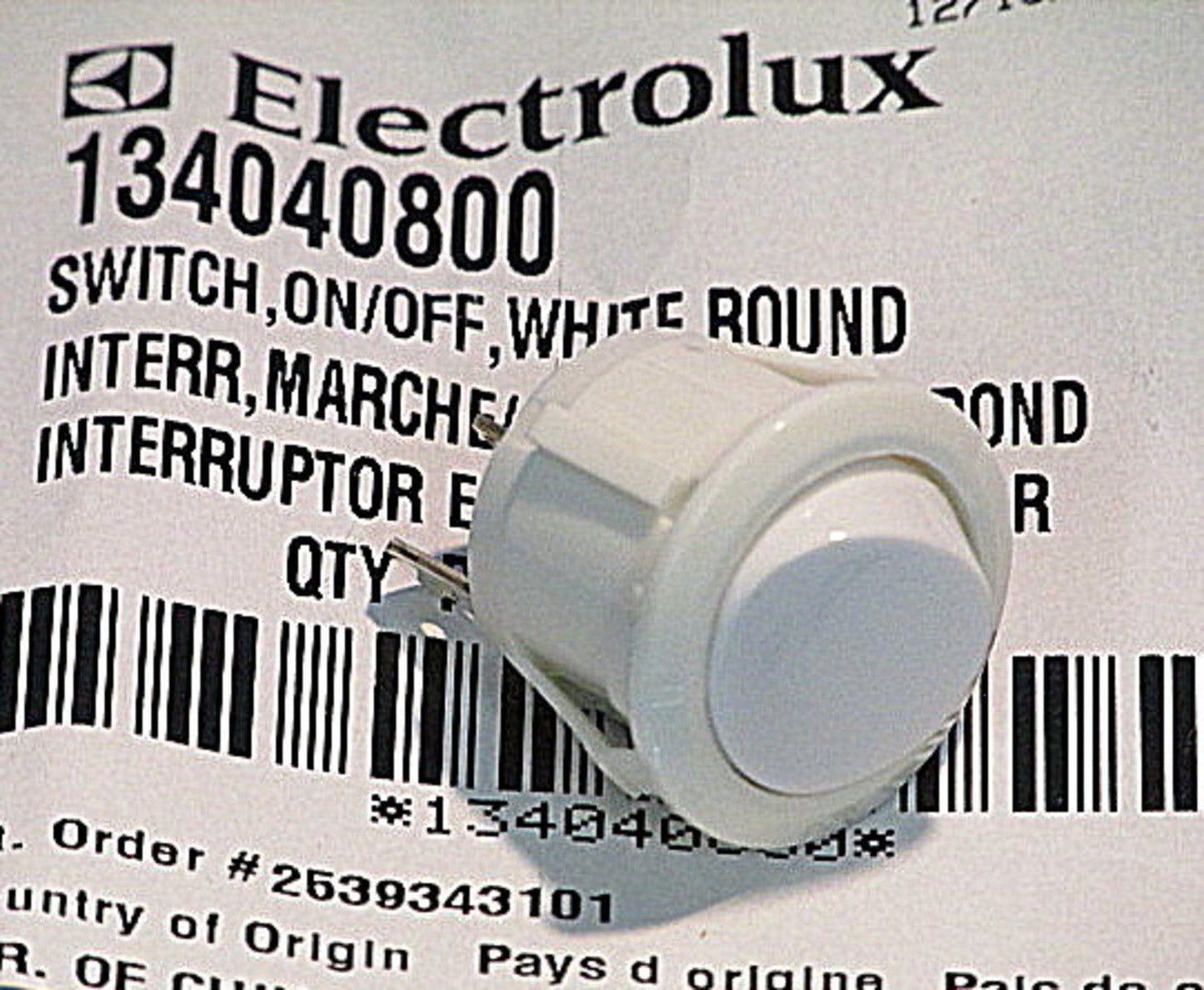 Frigidaire Dryer On/Off Rocker Switch, White Genuine OEM Frigidaire Part