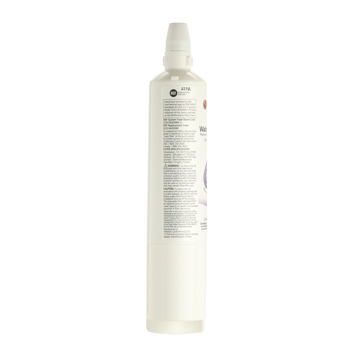 LG 5231JA2006F Refrigerator Water Filter, LT600P LG