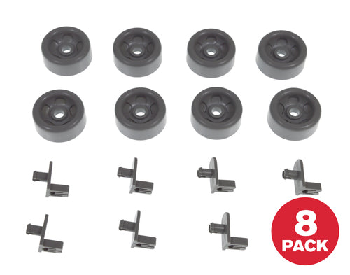 GE WG04A03392 Dishwasher Lower Dishrack Roller Assembly Kit, 8/Pack