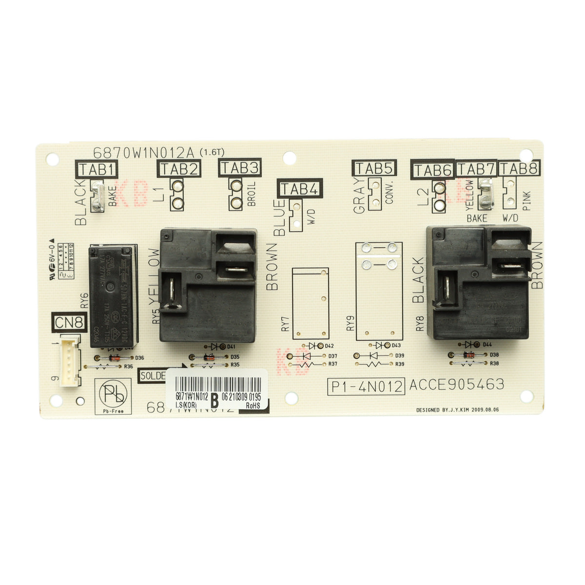 LG 6871W1N012B Oven Range Stove Relay Control Board LG