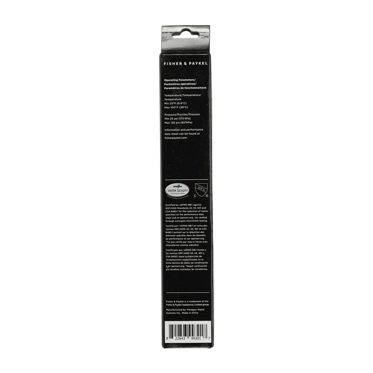 847200 Fisher & Paykel / DCS Refrigerator Water Cartridge Filter Fisher & Paykel