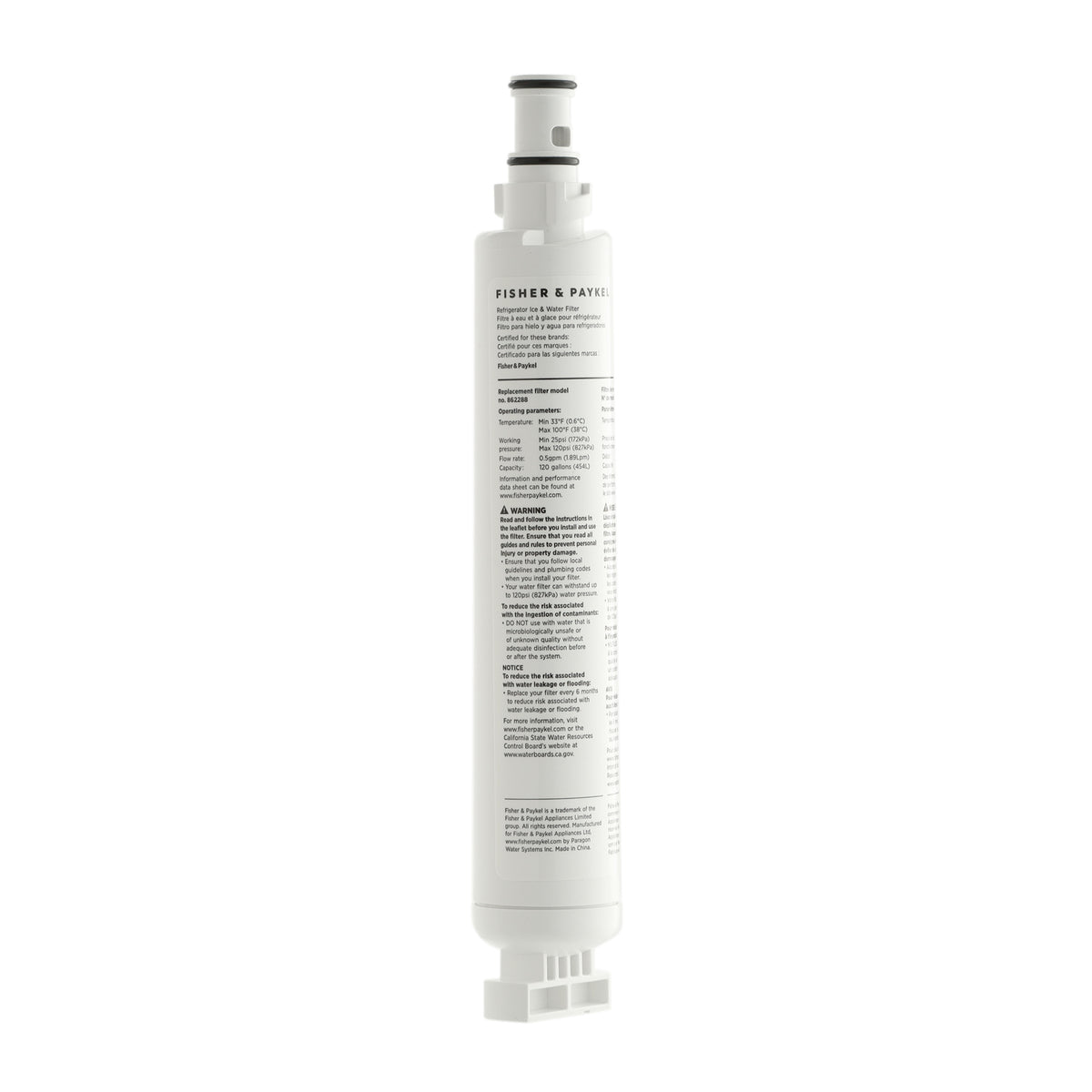 Fisher & Paykel / DCS 862288 Fisher & Paykel Refrigerator Water Filter WP FWC1 Fisher & Paykel