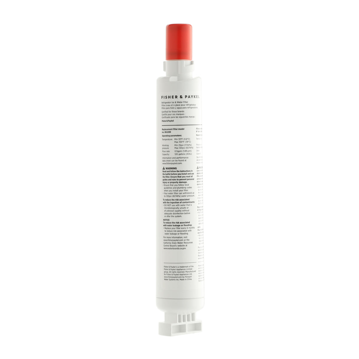 Fisher & Paykel / DCS 862288 Fisher & Paykel Refrigerator Water Filter WP FWC1 Fisher & Paykel