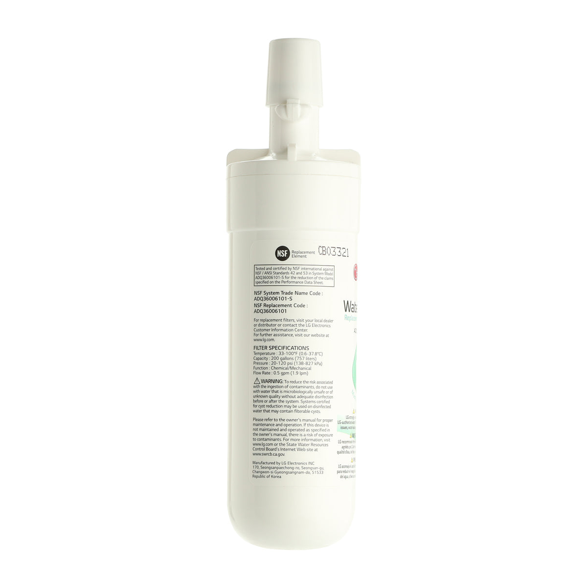 AGF80300702 LG Water Filter (LT700P) LG