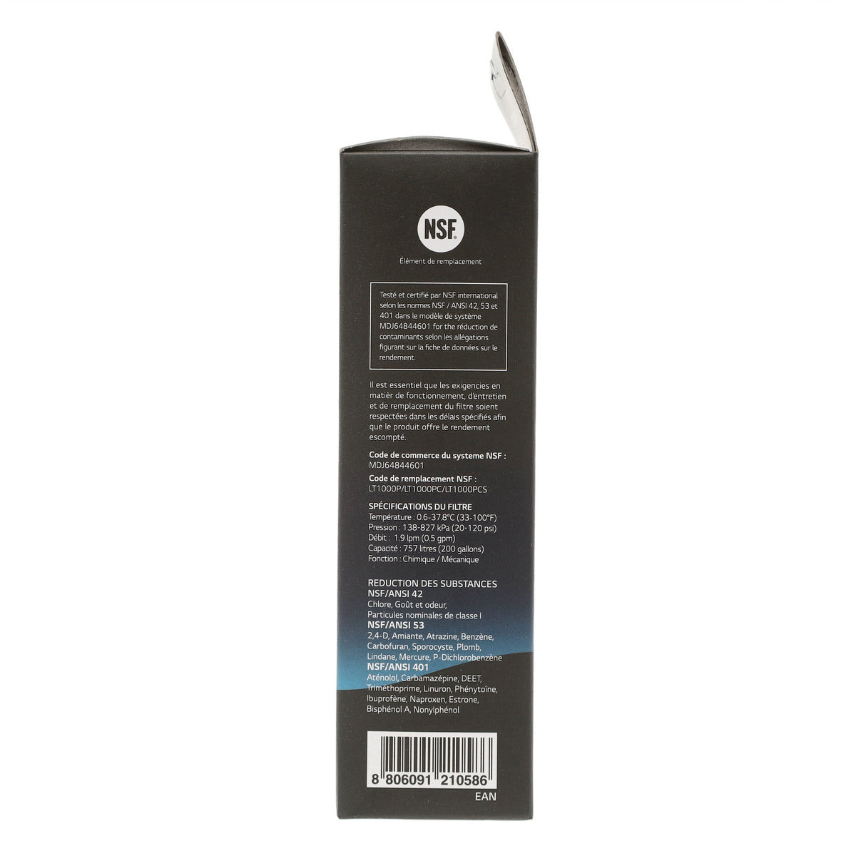 LG AGF80300704 Refrigerator Water Filter, LT1000P LG