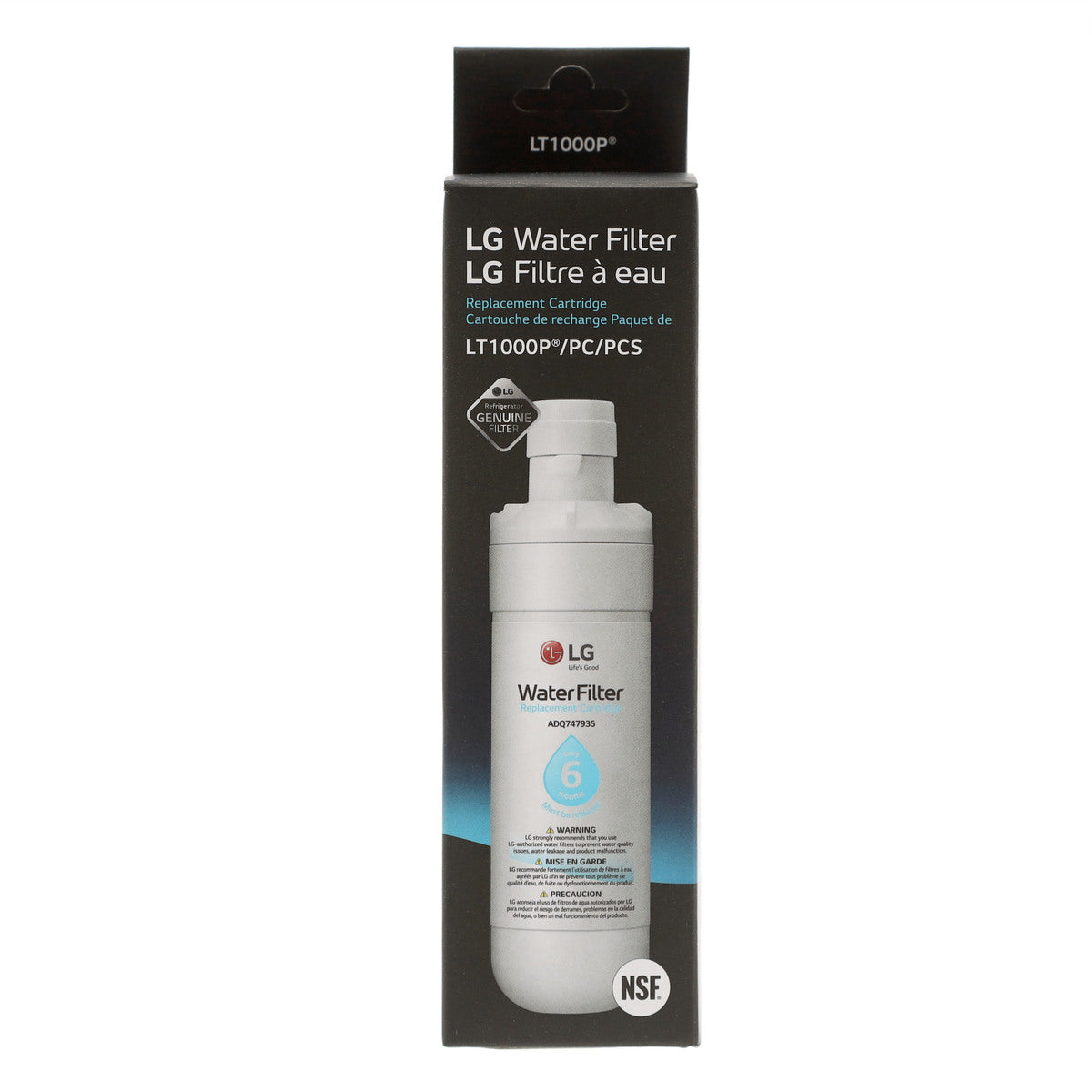 LG AGF80300704 Refrigerator Water Filter, LT1000P LG
