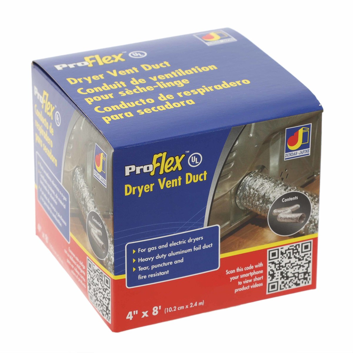 Dundas Jafine ProFlex Dryer Transition Duct, 4" x 8'