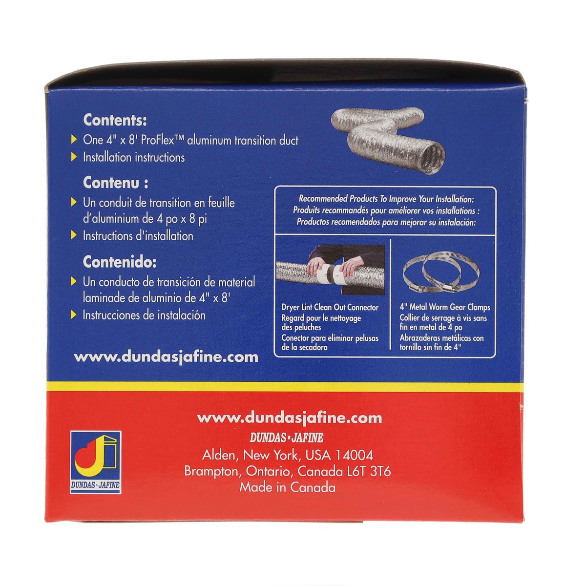 Dundas Jafine ProFlex Dryer Transition Duct, 4" x 8'