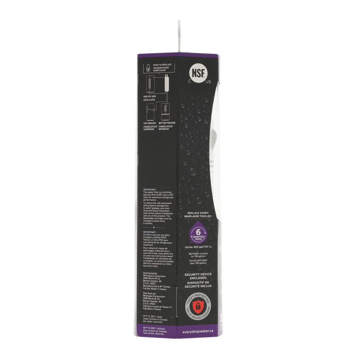 Whirlpool EDR1RXD1B Everydrop Refrigerator Water Filter, #1 / W10295370A Whirlpool