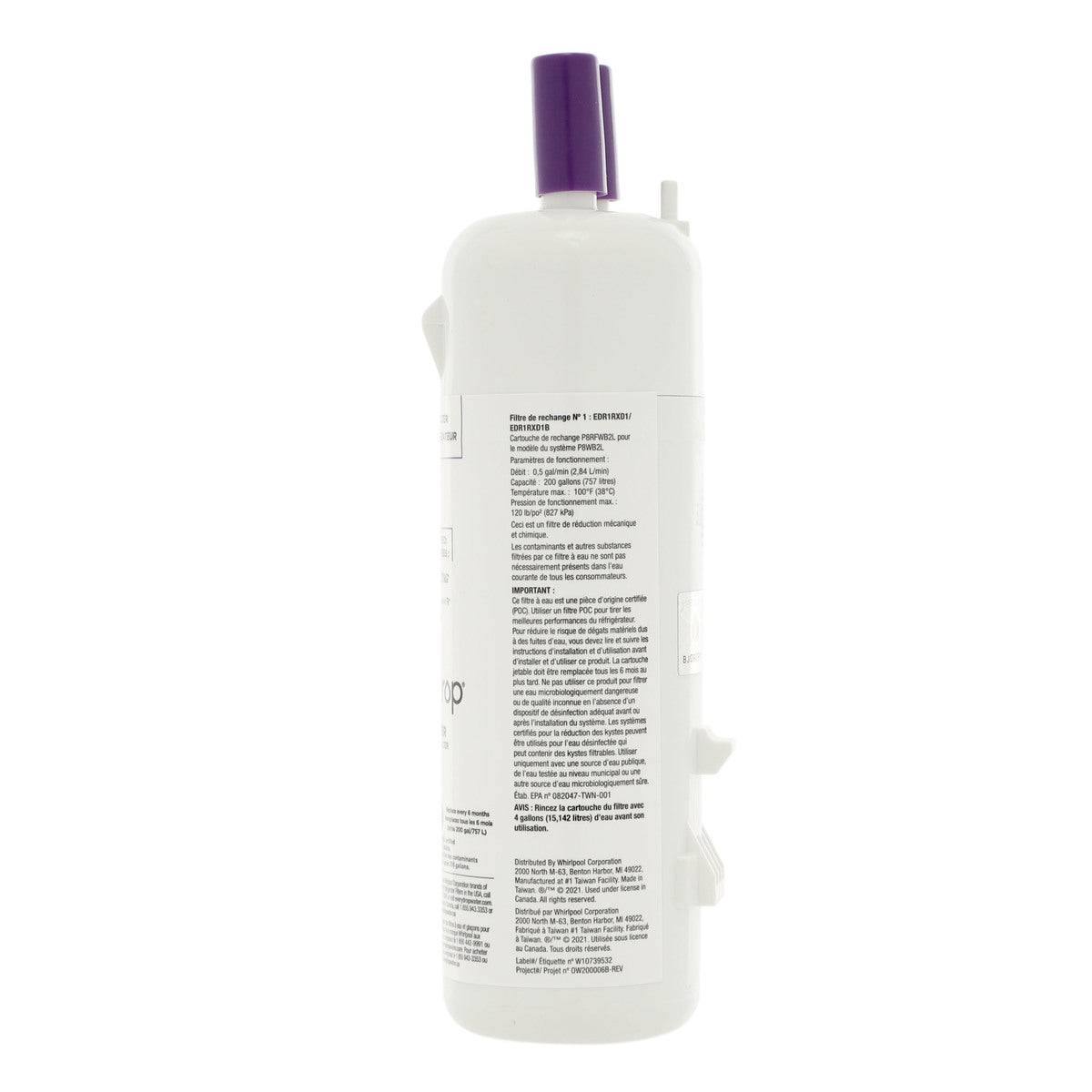 Whirlpool EDR1RXD1B Everydrop Refrigerator Water Filter, #1 / W10295370A Whirlpool
