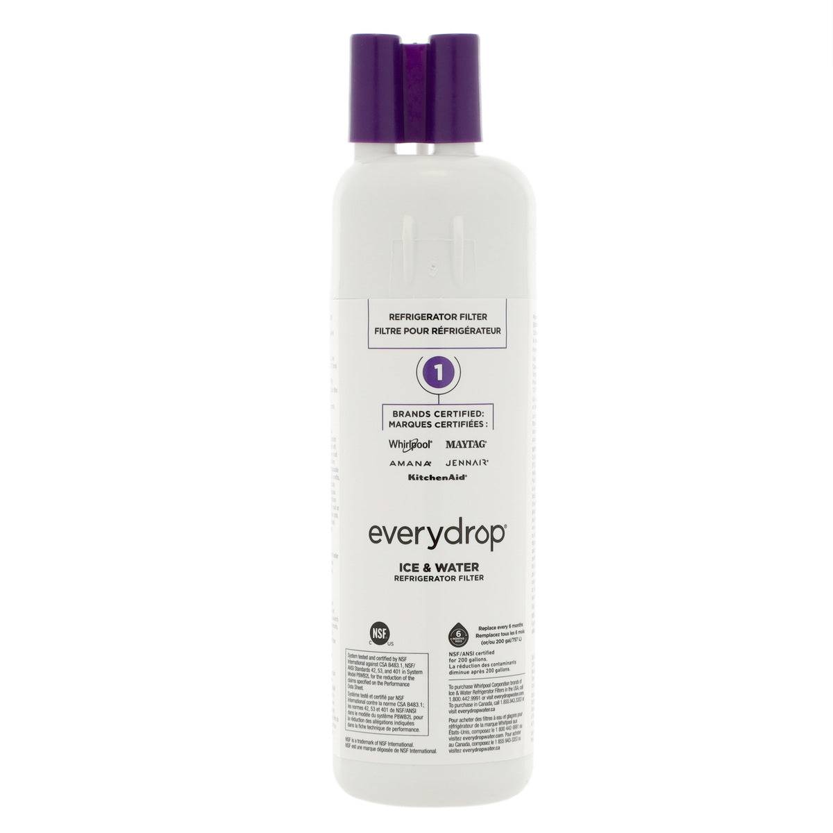Whirlpool EDR1RXD1B Everydrop Refrigerator Water Filter, #1 / W10295370A Whirlpool