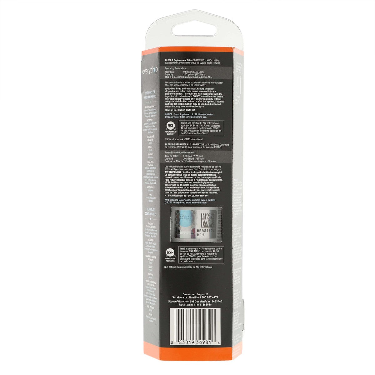 Whirlpool EDR2RXD1B Everydrop Refrigerator Water Filter, #2/W10413645A Whirlpool