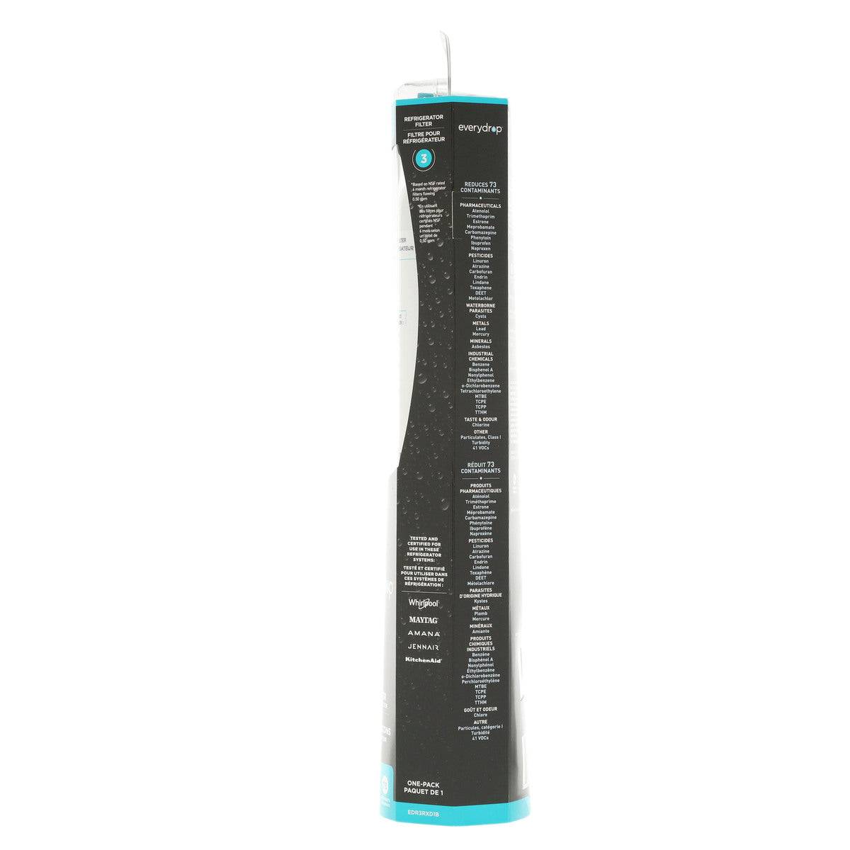 Whirlpool EDR3RXD1B Everydrop Refrigerator Water Filter, #3/4396841P/4396710P Whirlpool