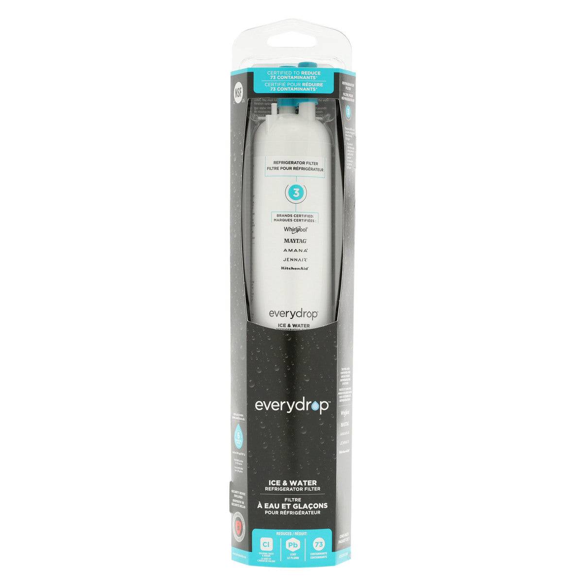 Whirlpool EDR3RXD1B Everydrop Refrigerator Water Filter, #3/4396841P/4396710P Whirlpool