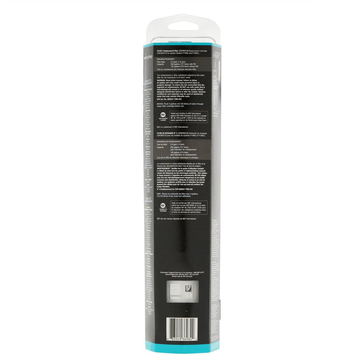 Whirlpool EDR3RXD1B Everydrop Refrigerator Water Filter, #3/4396841P/4396710P Whirlpool