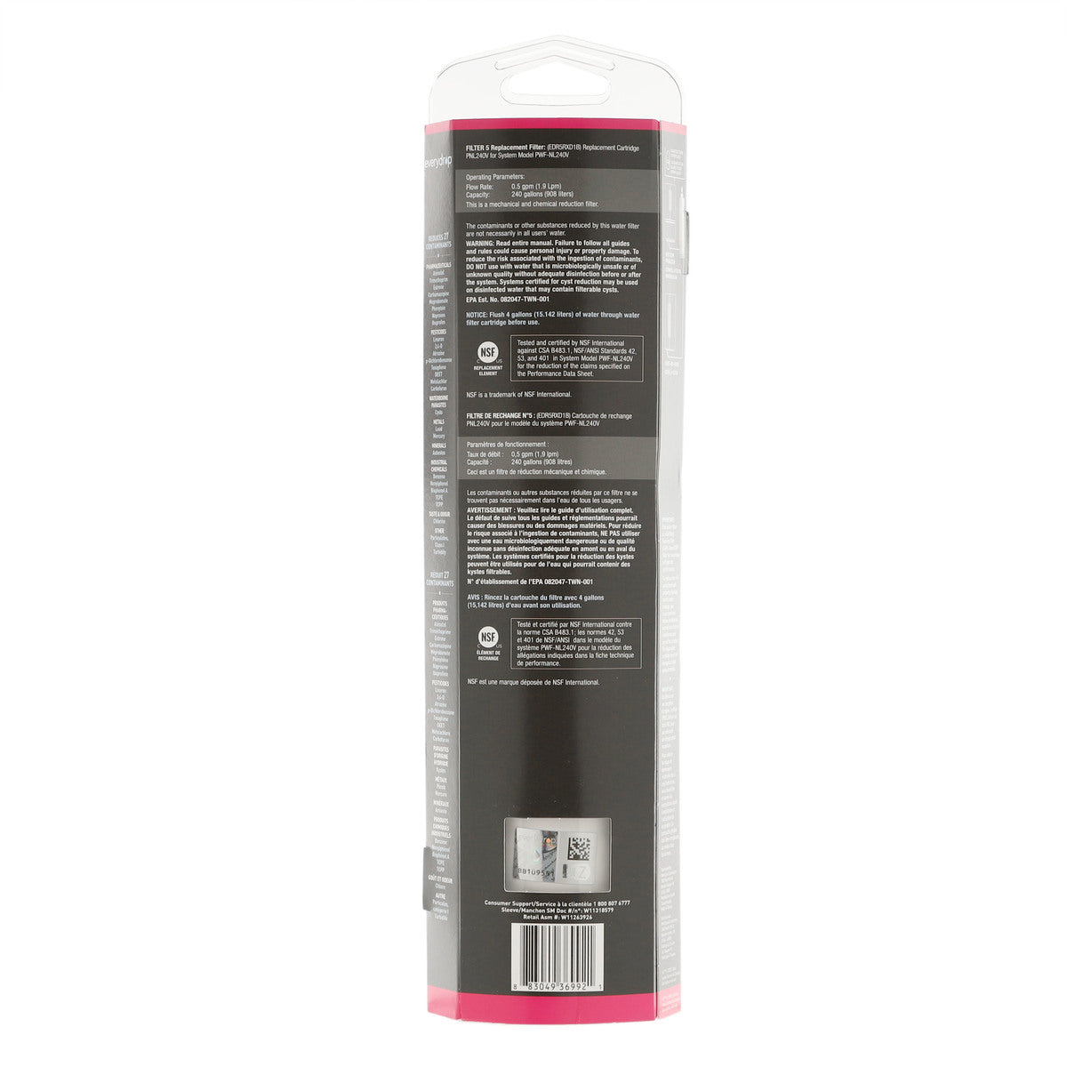 Whirlpool EDR5RXD1B Everydrop Refrigerator Water Filter, #5/4396508P/4396510P Whirlpool