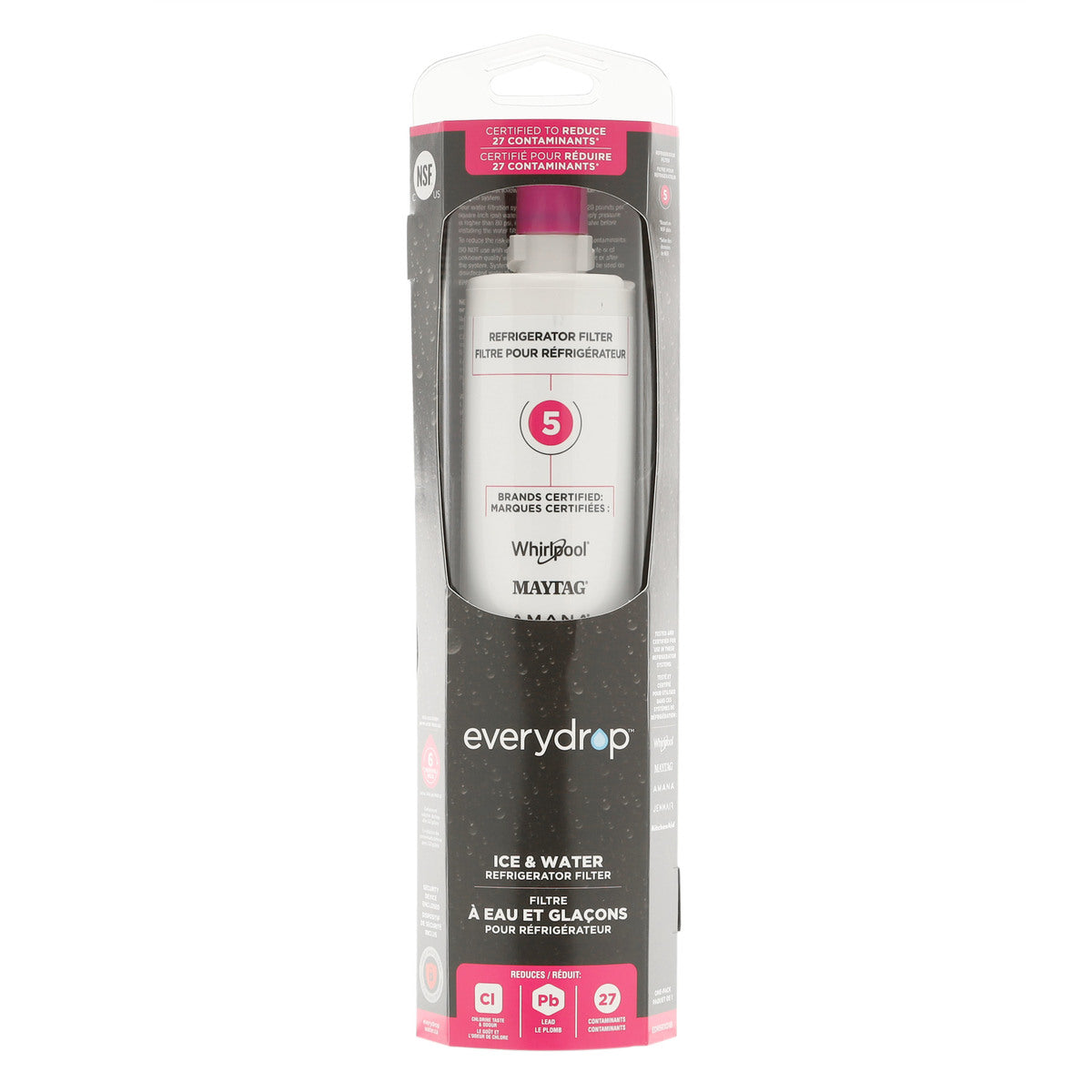 Whirlpool EDR5RXD1B Everydrop Refrigerator Water Filter, #5/4396508P/4396510P Whirlpool