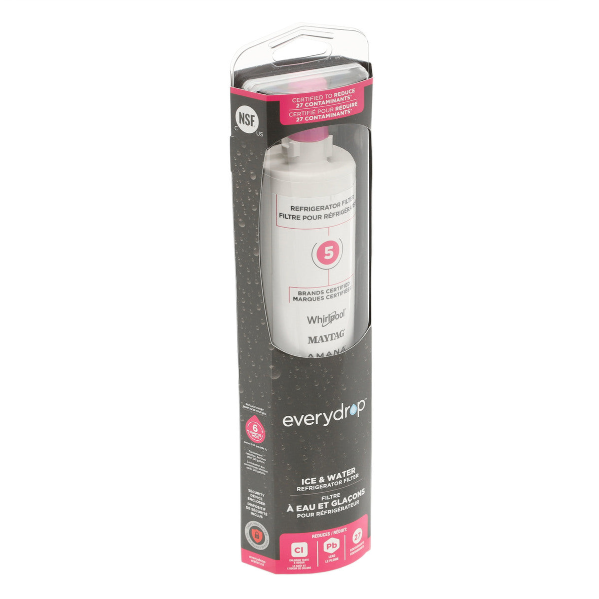 Whirlpool EDR5RXD1B Everydrop Refrigerator Water Filter, #5/4396508P/4396510P Whirlpool