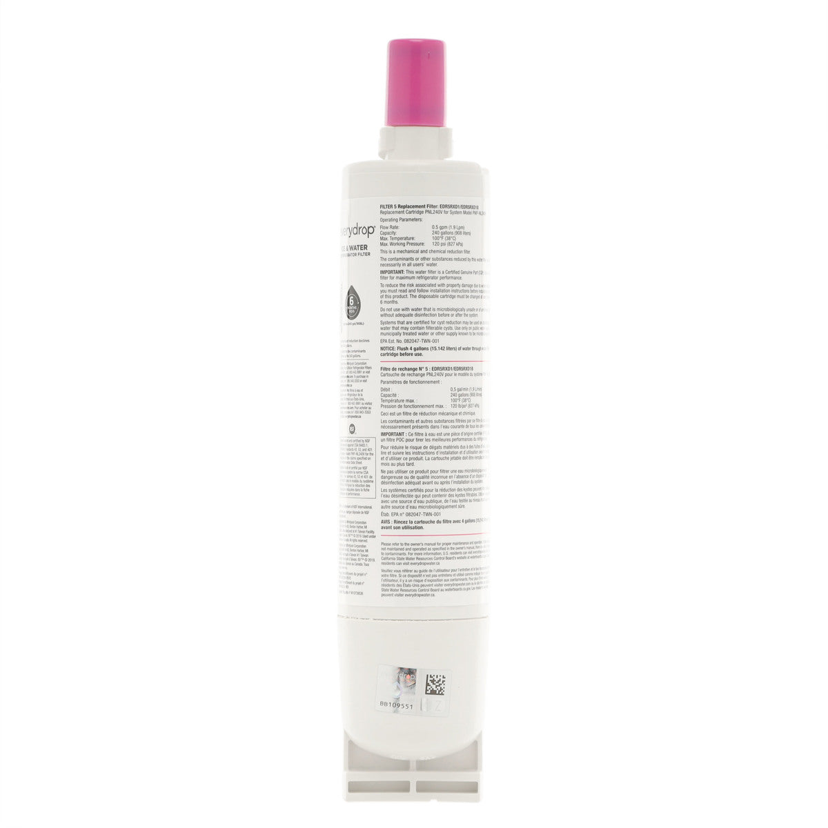 Whirlpool EDR5RXD1B Everydrop Refrigerator Water Filter, #5/4396508P/4396510P Whirlpool