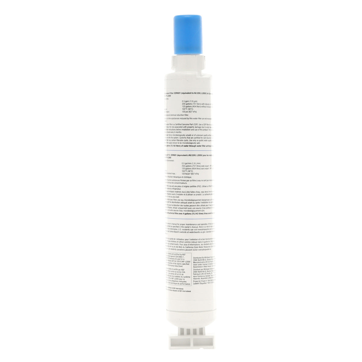 Whirlpool EDR6D1B Everydrop Refrigerator Water Filter, #6/4396701 Whirlpool