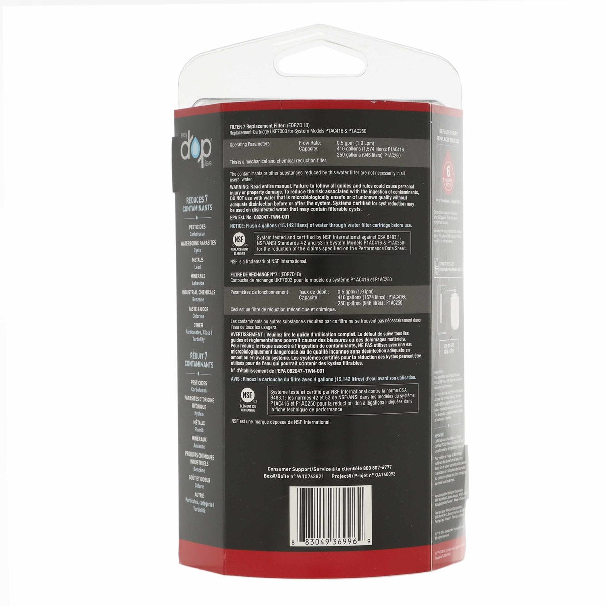 Whirlpool EDR7D1B Everydrop Refrigerator Water Filter, #7/Ukf7003 Whirlpool