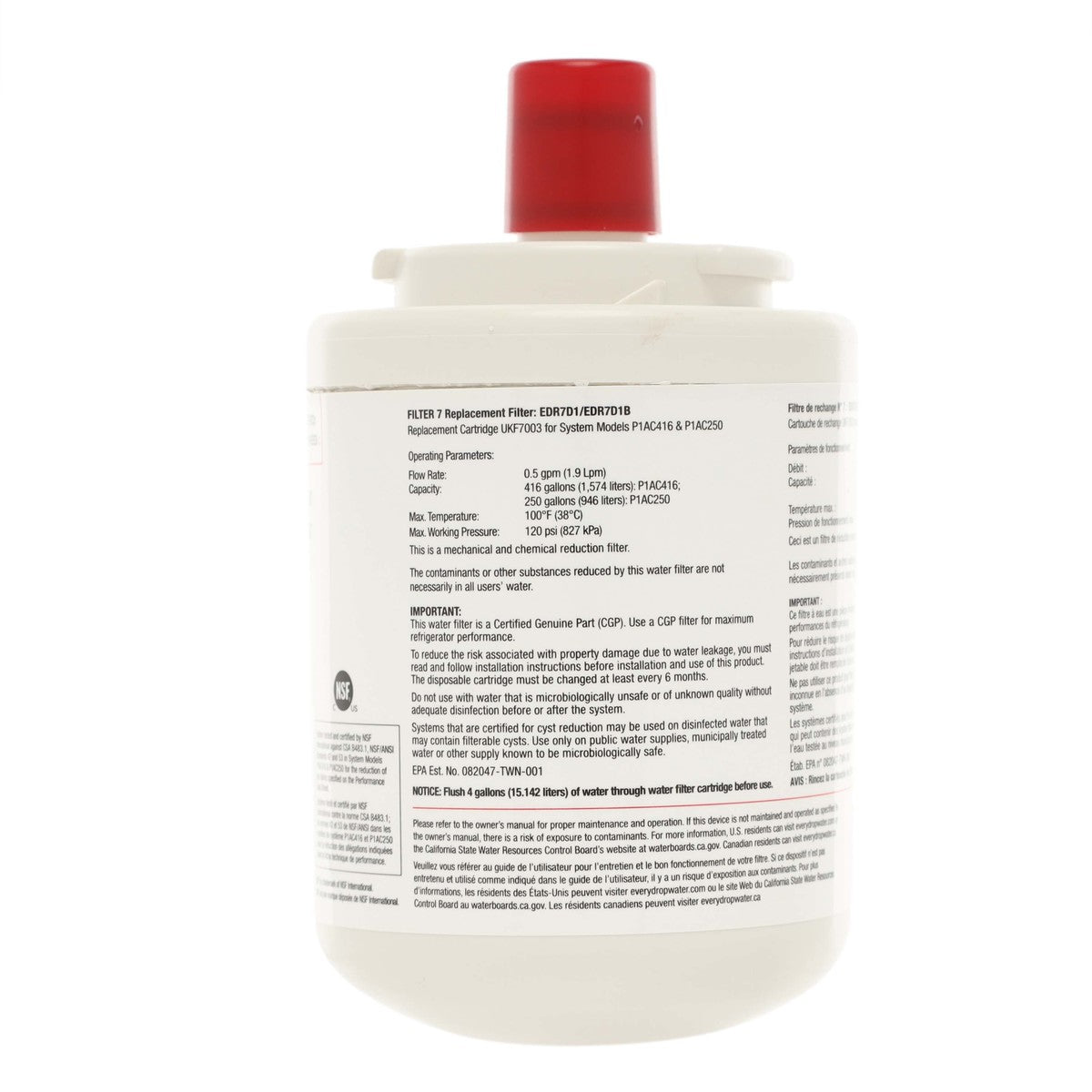 Whirlpool EDR7D1B Everydrop Refrigerator Water Filter, #7/Ukf7003 Whirlpool