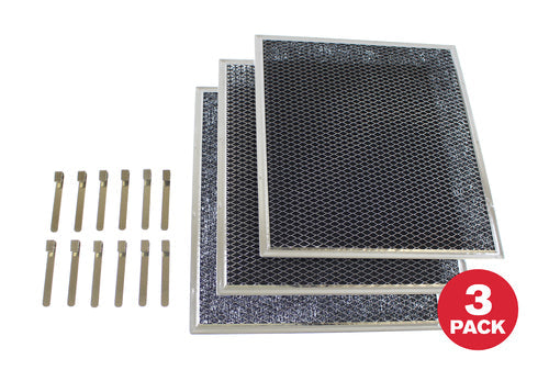 Whirlpool W10412939 Range Hood Charcoal Filters, 3/Pack, 11" X 9-11/16" X 1/16"