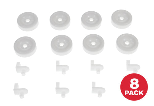 GE WG04A03477 Dishwasher Lower Dishrack Roller Assembly Kit, 8/Pack