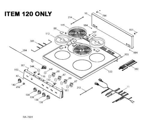 GE WS01L17436 Range Main Cooktop Glass Assembly, Black