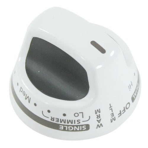 Whirlpool WPW10193257 Oven Range Burner Single Control Knob, White