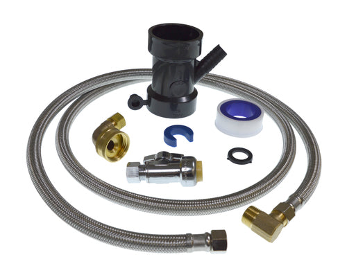 Aqua-Dynamic Universal Dishwasher Installation Kit, 60" Supply Line W/ Straight Push On Stop