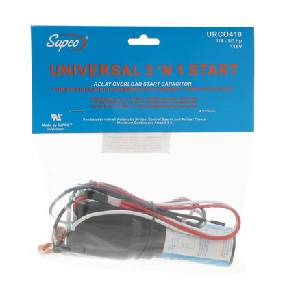 Universal URCO410 Refrigerator 3 'N 1 Relay, Overload & Start Capacitor Combo Supco